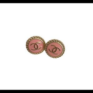 Chanel Button Post Stud Earrings Repurposed by Lady Kennedy Designs